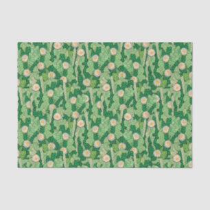 Blooming cactus succulent green camouflage pattern tissue paper