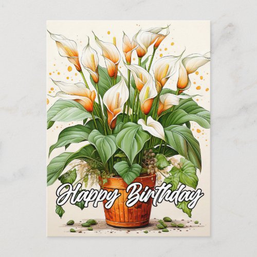 Blooming Calla Lily Flowers Happy Birthday