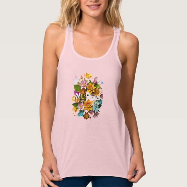 Blooming Care - Floral Tribute to Nurses Tank Top (Front)