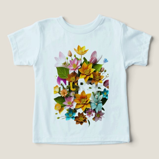 Blooming Care - Floral Tribute to Nurses Toddler T-shirt (Design Front)