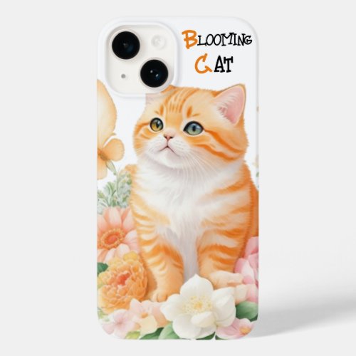 Blooming Cat Elegant Orange and White in Bloom Case_Mate iPhone 14 Case