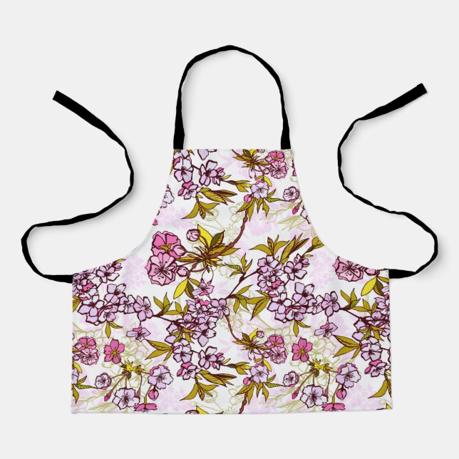 Blooming Cherry Blossom Pattern  Apron (Front)