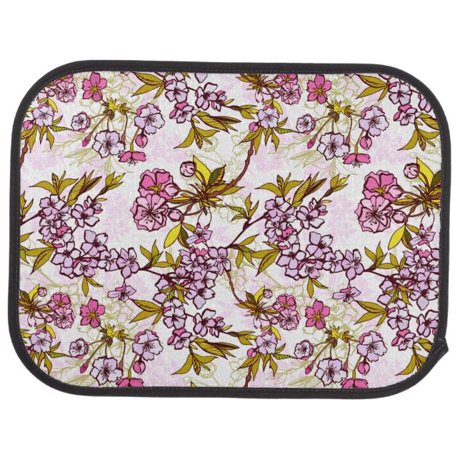 Blooming Cherry Blossom Pattern  Car Floor Mat (Rear)