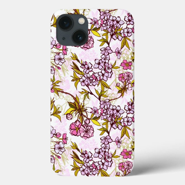 Blooming Cherry Blossom Pattern Case-Mate iPhone Case (Back)