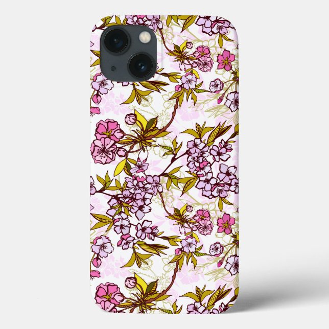 Blooming Cherry Blossom Pattern  Case-Mate iPhone Case (Back)