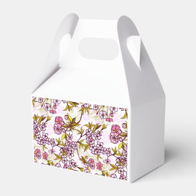 Blooming Cherry Blossom Pattern  Favor Boxes (Front Side)