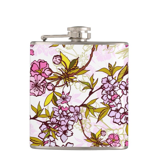 Blooming Cherry Blossom Pattern Flask (Front)