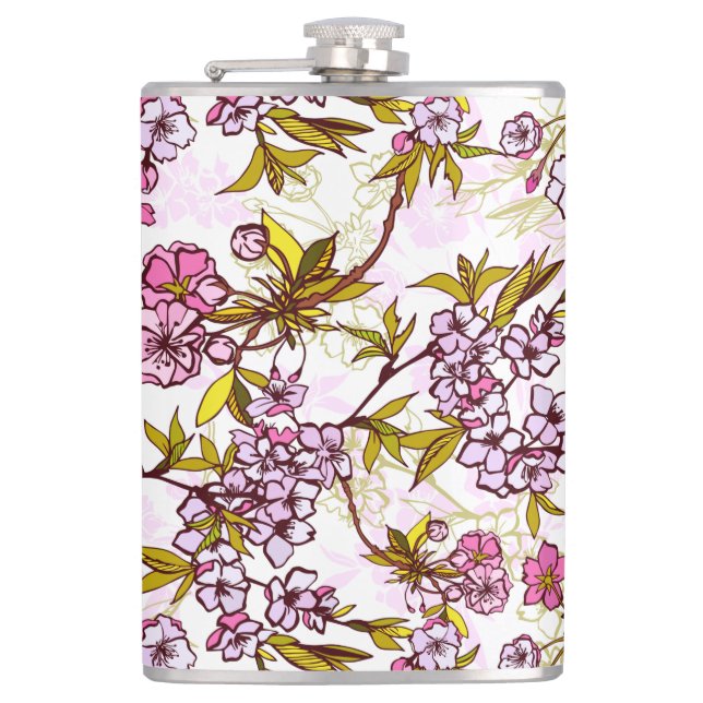 Blooming Cherry Blossom Pattern  Flask (Front)