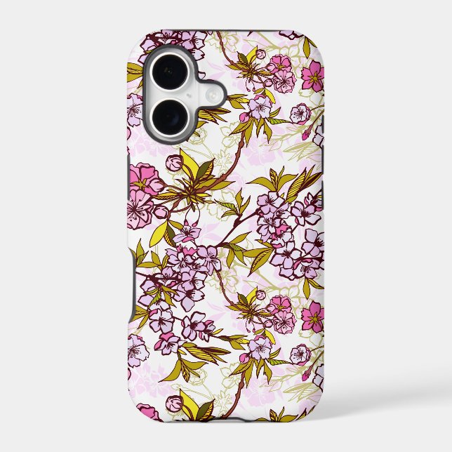 Blooming Cherry Blossom Pattern  Iphone Case (Back)