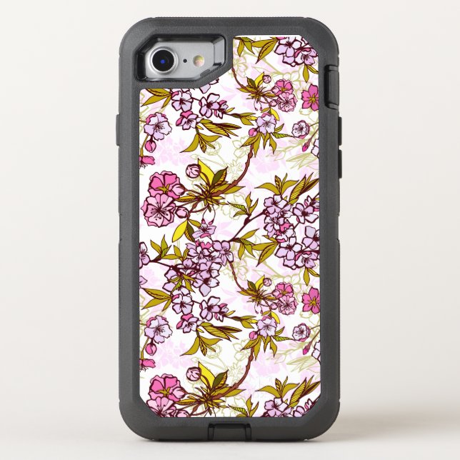 Blooming Cherry Blossom Pattern  Otterbox iPhone Case (Back)