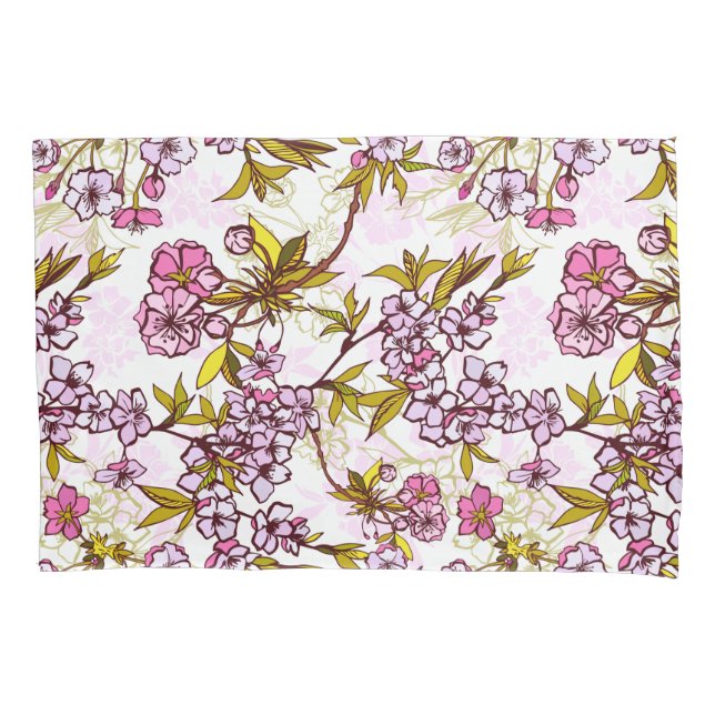 Blooming Cherry Blossom Pattern  Pillow Case (Front)
