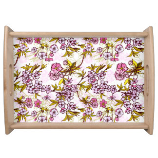 Blooming Cherry Blossom Pattern  Serving Tray