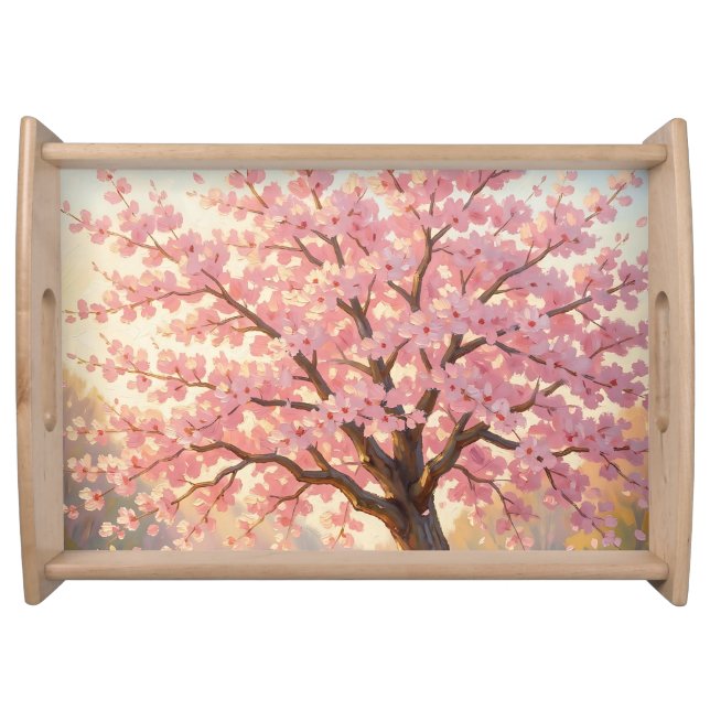  Blooming Cherry Blossom Tree Spring  Serving Tray (Front)