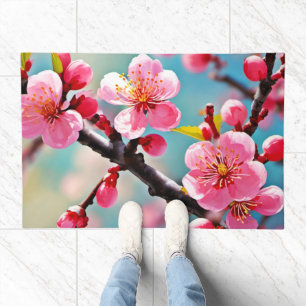Blooming Cherry Blossoms in Spring Doormat