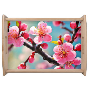 Blooming Cherry Blossoms in Spring Serving Tray
