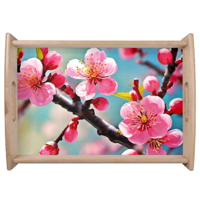 Blooming Cherry Blossoms in Spring Serving Tray (Front)
