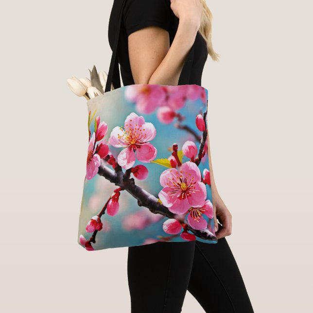 Blooming Cherry Blossoms in Spring Tote Bag (Close Up)