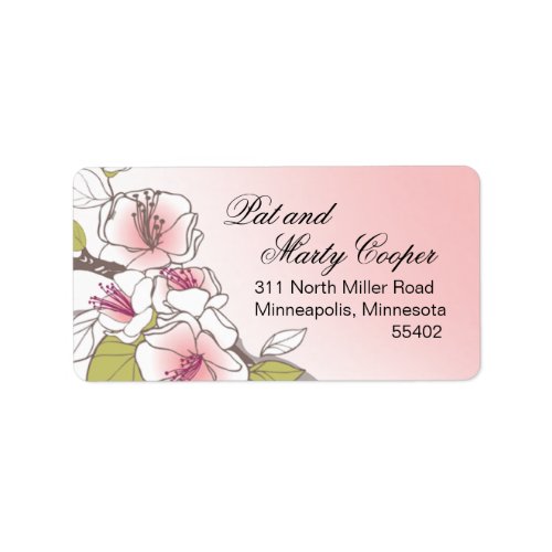 Blooming Cherry Blossoms pink Label