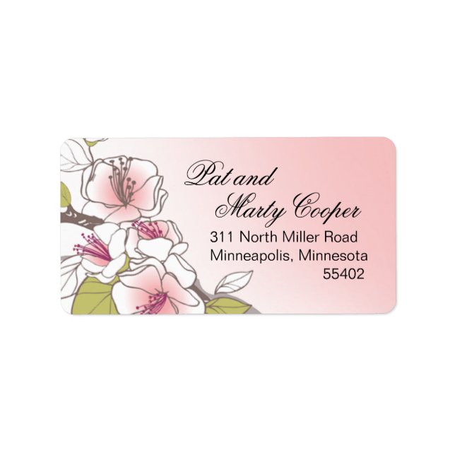 Blooming Cherry Blossoms pink Label (Front)