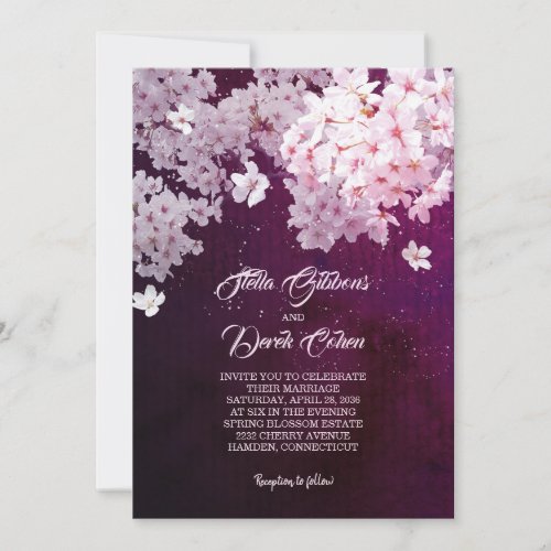 Blooming Cherry Blossoms Spring Wedding Invitation