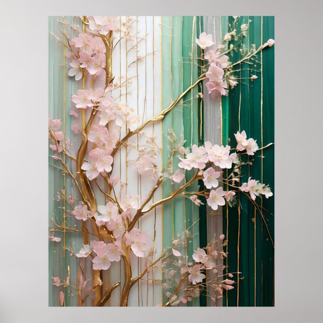 Blooming Cherry Blossoms Wall  Poster (Front)