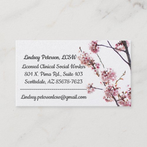 Blooming Cherry Tree  LCSW Business Card