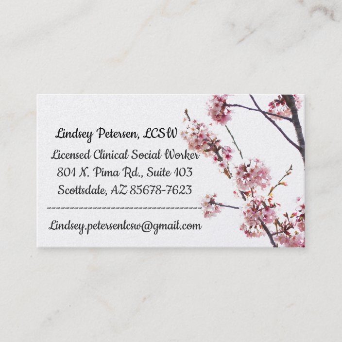 Blooming Cherry Tree LCSW Business Card