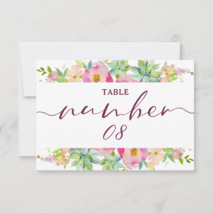 Blooming Chic Blush Floral Wedding Table Numbers