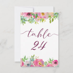 Blooming Chic Blush Floral Wedding Table Numbers