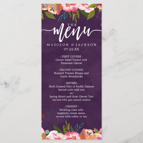 Blooming Chic Color Editable Wedding Menu