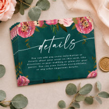 Blooming Chic Deep Teal Green Wedding Details