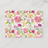Blooming Chic Floral Bridal Shower Gift Registry Enclosure Card (Back)