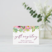 Blooming Chic Floral Bridal Shower Gift Registry Enclosure Card (Standing Front)