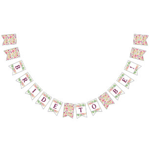 Blooming Chic Floral Bride to Be Bridal Shower Bunting Flags