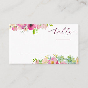 Blooming Chic Floral Seating Wedding Table Number Place Card