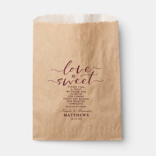 Blooming Chic Floral Wedding Love is Sweet Treat Favor Bag