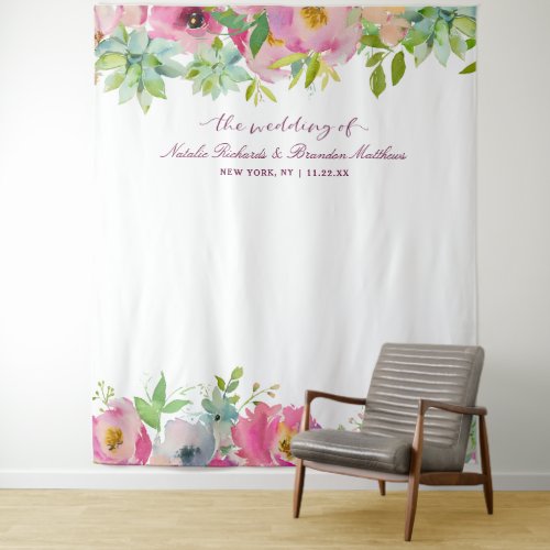 Blooming Chic Floral Wedding Photo Booth Backdrop