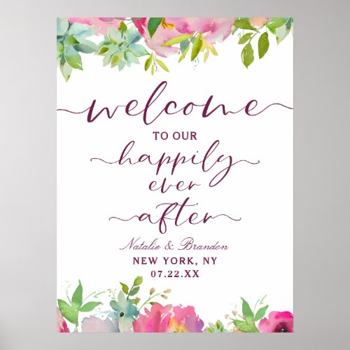 Blooming Chic Happily Ever After Reception Sign