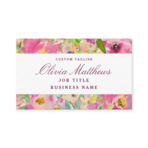 Blooming Chic Mint & Blush Floral Social Media Business Card