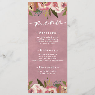 Blooming Chic Wild Rose Pink Wedding Menu
