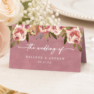 Blooming Chic Wild Rose Pink Wedding Place Card