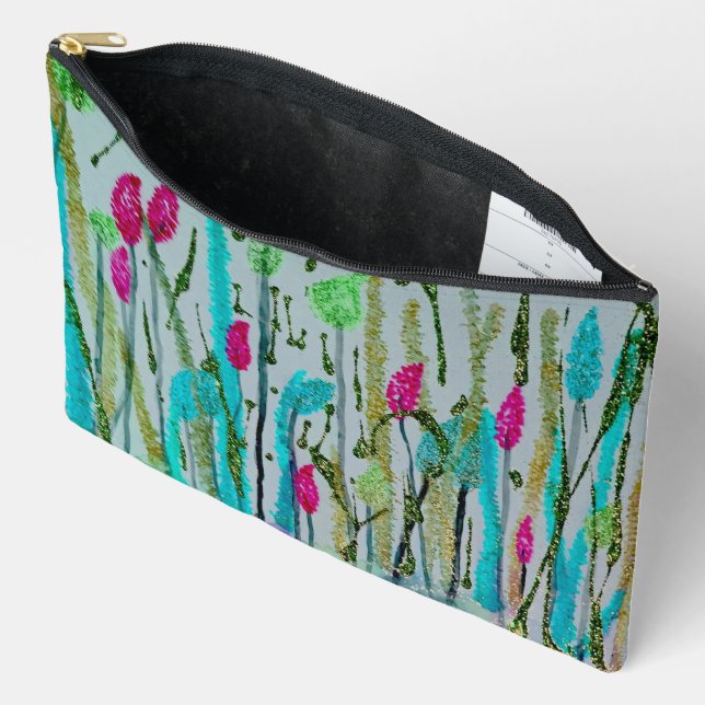 Blooming Color Print Cosmetic Bag (Open)