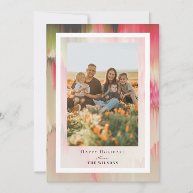 Blooming Colors Christmas Holiday Photo Card (Front)