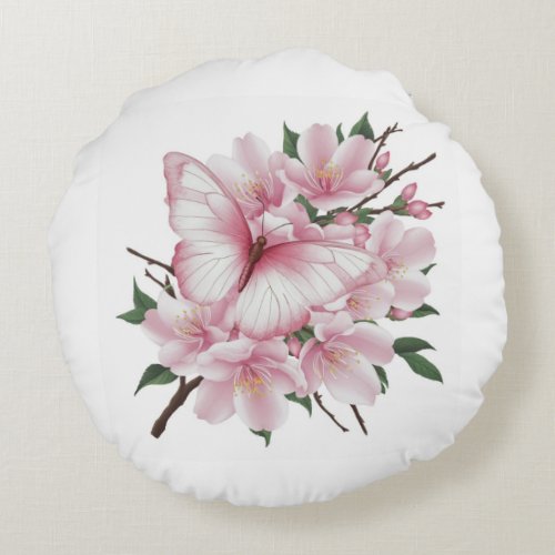 Blooming Comfort Round Floral Pillow for Sale