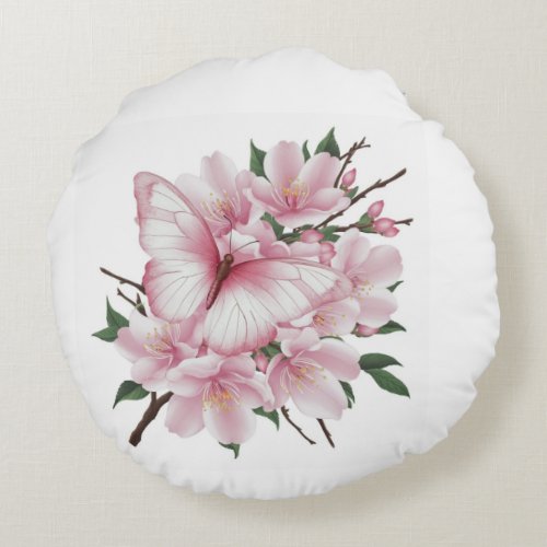 Blooming Comfort Round Floral Pillow for Sale