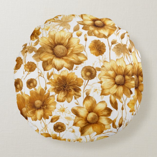 Blooming Comfort Round Pillow (Front)
