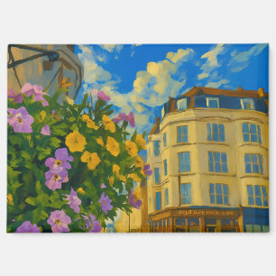 Blooming Corner – Vibrant European Street Magnet