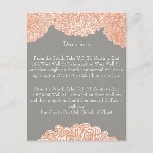 Vintage Floral Chrysanthemum Gray and Peach Announcements