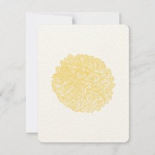 Blooming Dahlia Yellow Iris Wedding Invitation
