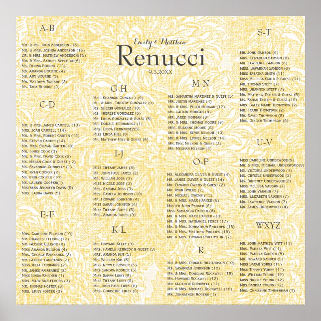 Blooming Dahlia Yellow Iris Wedding Poster (Front)